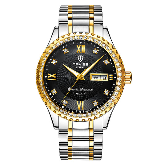 TEVISE™-Couple Watches Gold Quartz Diamond Minimalist Watches.