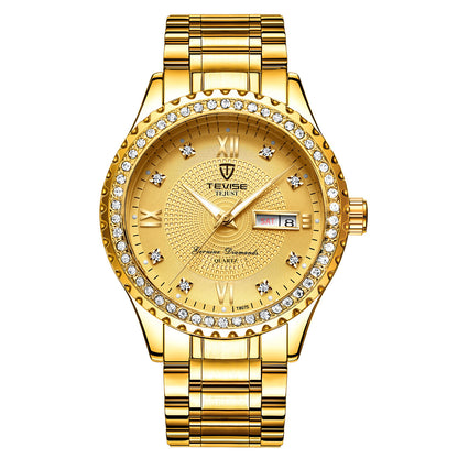 TEVISE™-Couple Watches Gold Quartz Diamond Minimalist Watches.