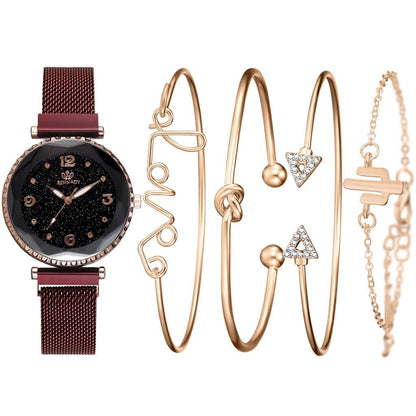 Starry Sky Magnet Buckle Bracelet Wristwatch